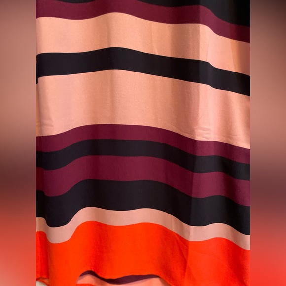 Ann Taylor multicolor sleeveless striped swing dress. - Picture 3 of 6